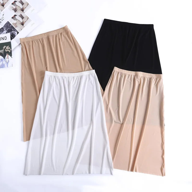 Ice Silk Half Slip – Plus Size Anti-Chafing Underskirt for Summer Dresses