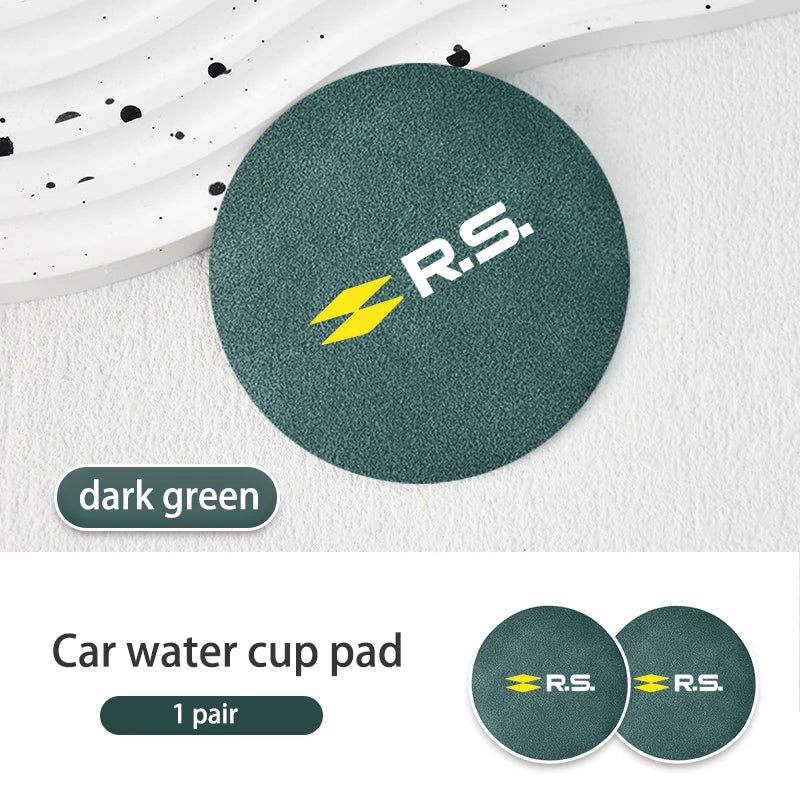 Suede Car Cup Holder Coasters – Anti-Slip Accessories for Renault Vehicles