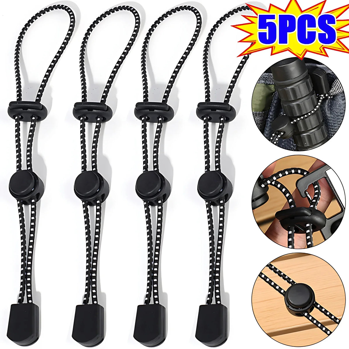 Elastic Rope Buckle – Trekking Pole Fixation for Hiking Camping Gear