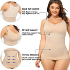 Plus Size Shaper Cami – Built-in Bra Compression Tank for Tummy Control