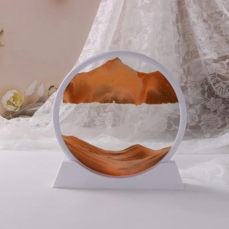 3D Moving Sand Art Frame – Dynamic Liquid Hourglass for Office Home Decor