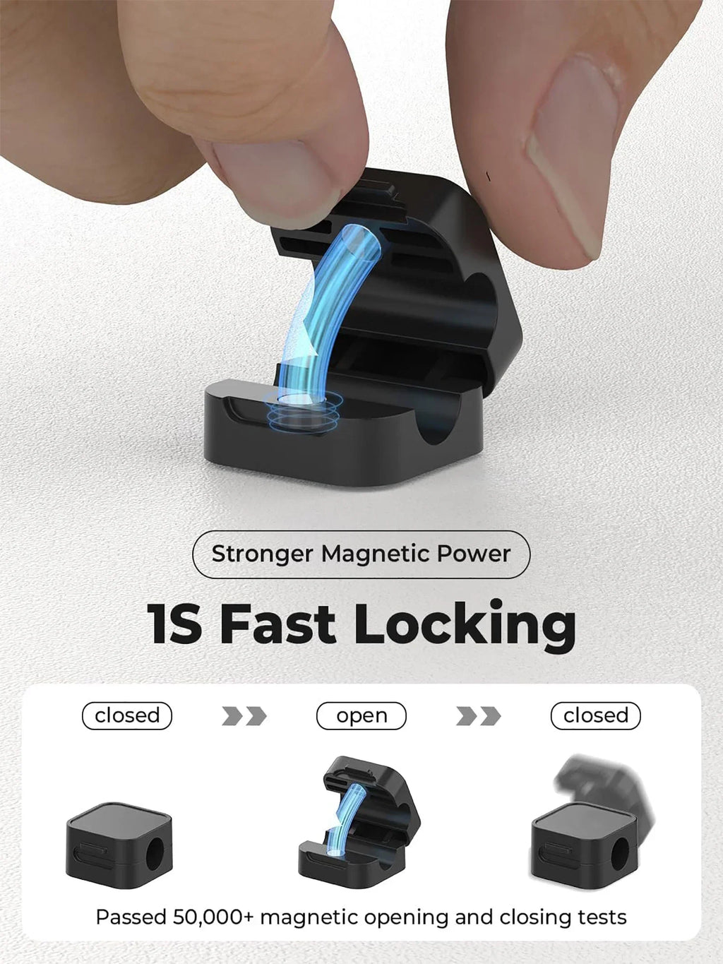 Magnetic Cable Clips – Adjustable Adhesive Cord Holder for Office Desk