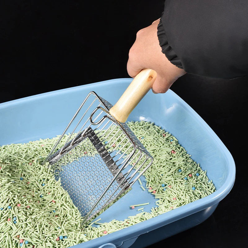 Stainless Steel Cat Litter Scoop – Durable Mesh Sifter for Pet Cleaning