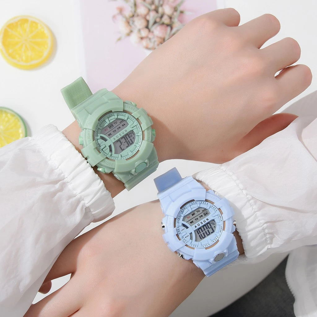 Digital LED Sport Watch – Waterproof Countdown Timer for Women