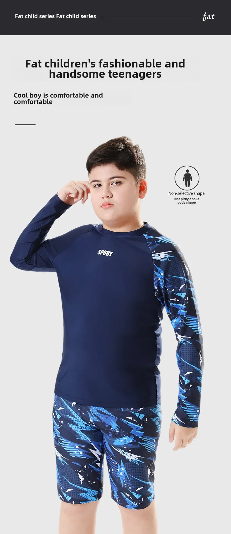 Boys Two-Piece Swimsuit – UV Protection Swimwear for Summer Swimming