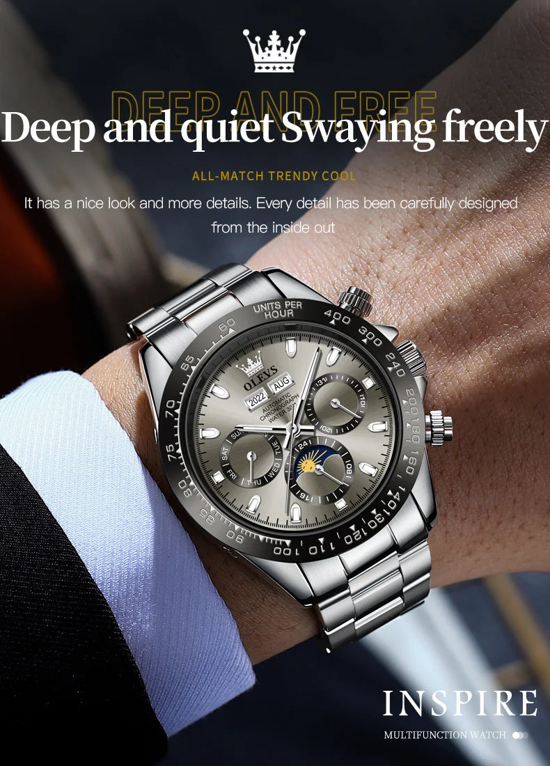 OLEVS Automatic Mechanical Watch – Luxury Chronograph for Business and Sports