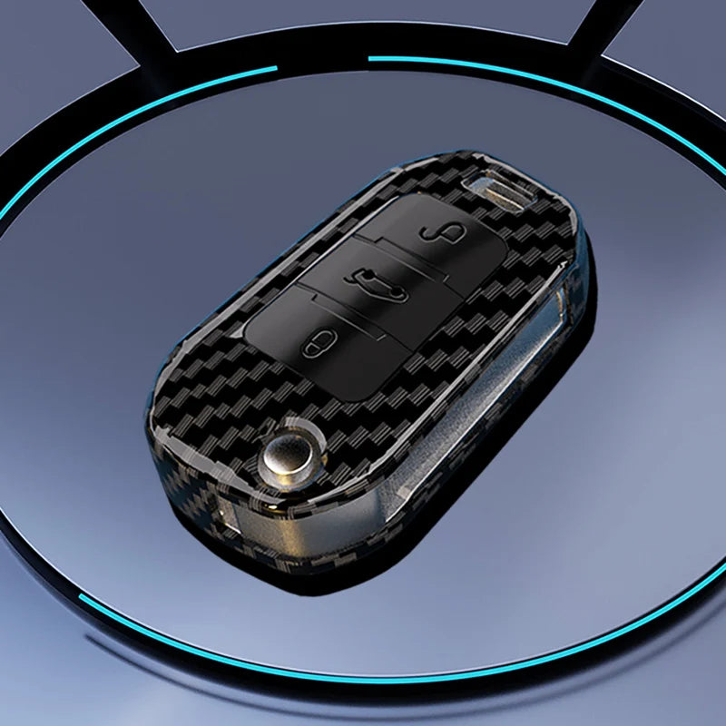Carbon Fiber Key Fob Cover – Protective Case for Peugeot and Citroen