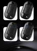 Carbon Fiber Car Key Case – Protective Keychain Cover for Peugeot and Citroen