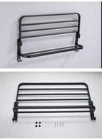 Matte Black Aluminum Towel Rack – 50cm Wall Mounted Holder with Hook