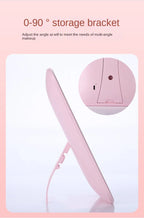 LED Touch Screen Makeup Mirror – Foldable Cosmetic Light for Daily Vanity