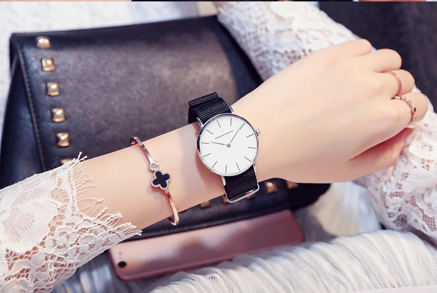 Ultra Thin Leather Wristwatch – Minimalist Dress Accessory for Women