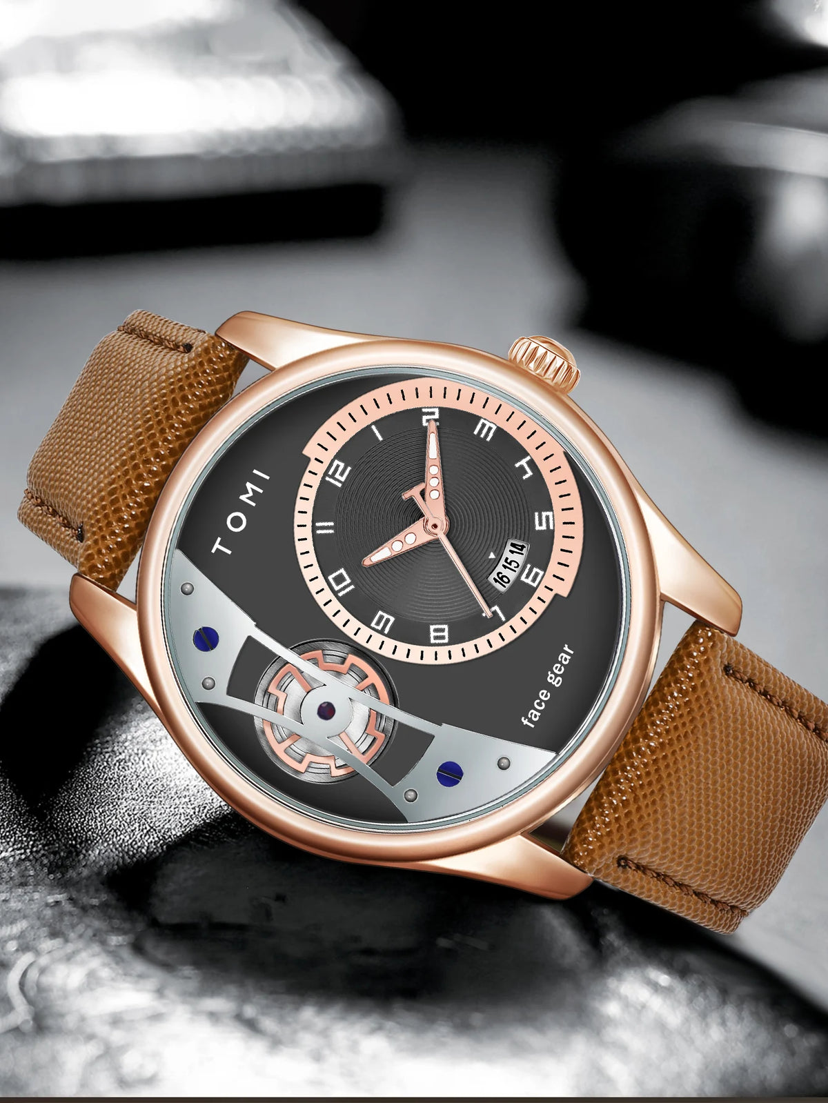 Minimalist Quartz Watch – Luxury Double Strap Set for Business Gift