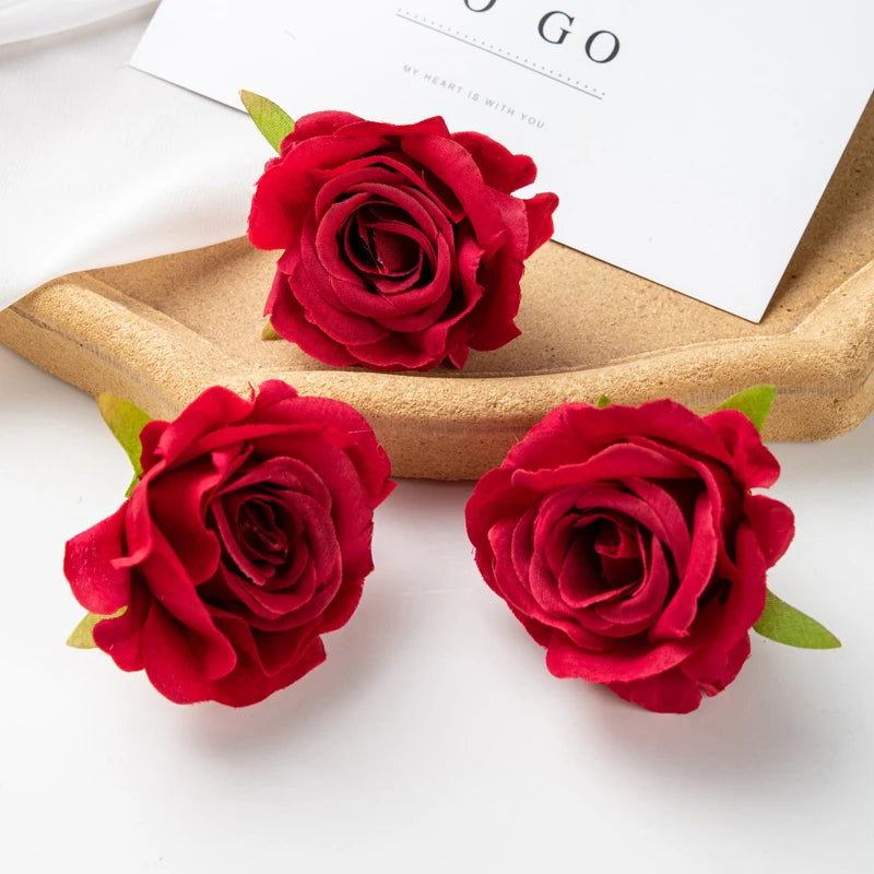 Artificial Silk Rose Heads – Decorative Flowers for Wedding Home Decor