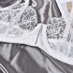 Lace Bra and Panty Set – Transparent Ruffle Lingerie for Sexy Boudoir Outfit