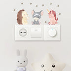 Cartoon Animal Switch Stickers – Cute Boho Wall Decals for Kids Nursery