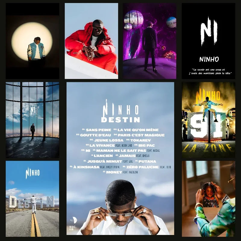 Ninho Rapper Wall Poster – Self-Adhesive Waterproof Art for Room Decor