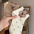 Capybara Knit Knee-High Socks – Cute Cartoon Women's Casual Hosiery