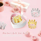 Mini Plastic Crown Topper – Pearl Tiara for Kids Cake and Hair Decoration