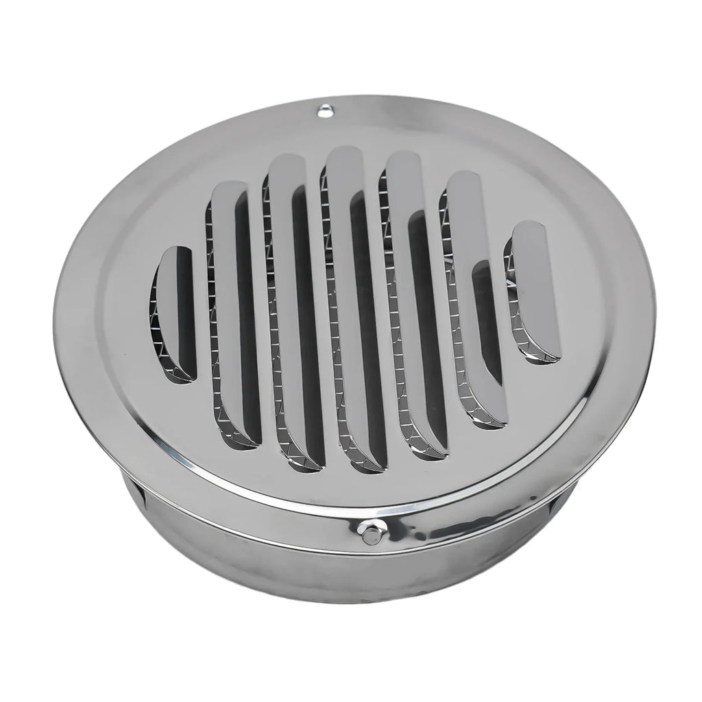 Stainless Steel Round Vent Grille – 70-300mm External Wall Duct for Ventilation