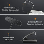 USB Rechargeable Book Light – Flexible Clip-On Lamp for Night Reading