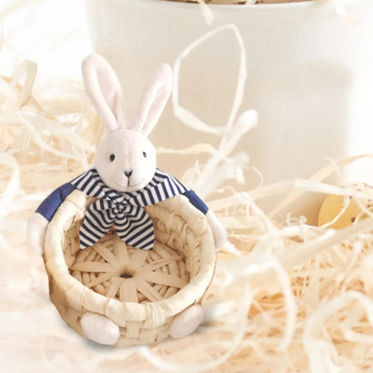 Miniature Easter Bunny Basket – Reusable Decorative Storage for Holiday Decor