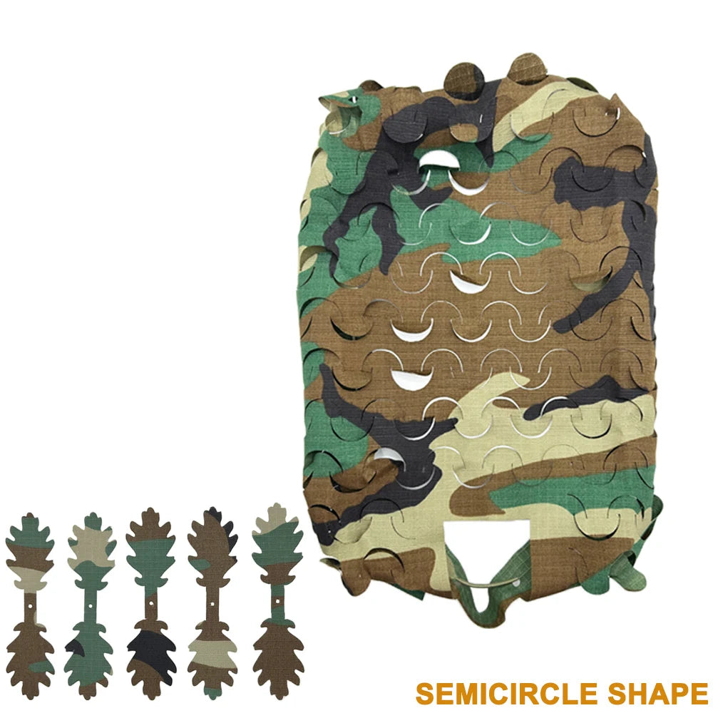 3D Camo Mesh Helmet Cover – Laser Cut Leaf Accessory for Airsoft and Hunting