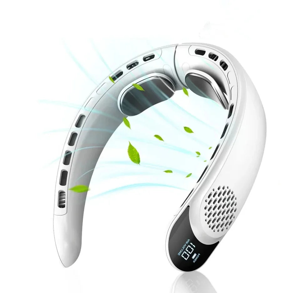 Portable Neck Fan – Rechargeable Turbine Design for Outdoor Summer Cooling