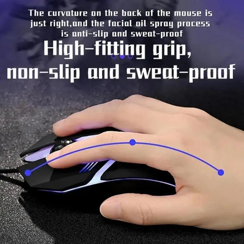 Wired LED Gaming Mouse – Ergonomic Backlit Optical Mouse for PC Desktop Laptop