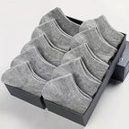 Men's Ankle Boat Socks – Solid Color Sweat-Absorbent Cotton for Business Sport