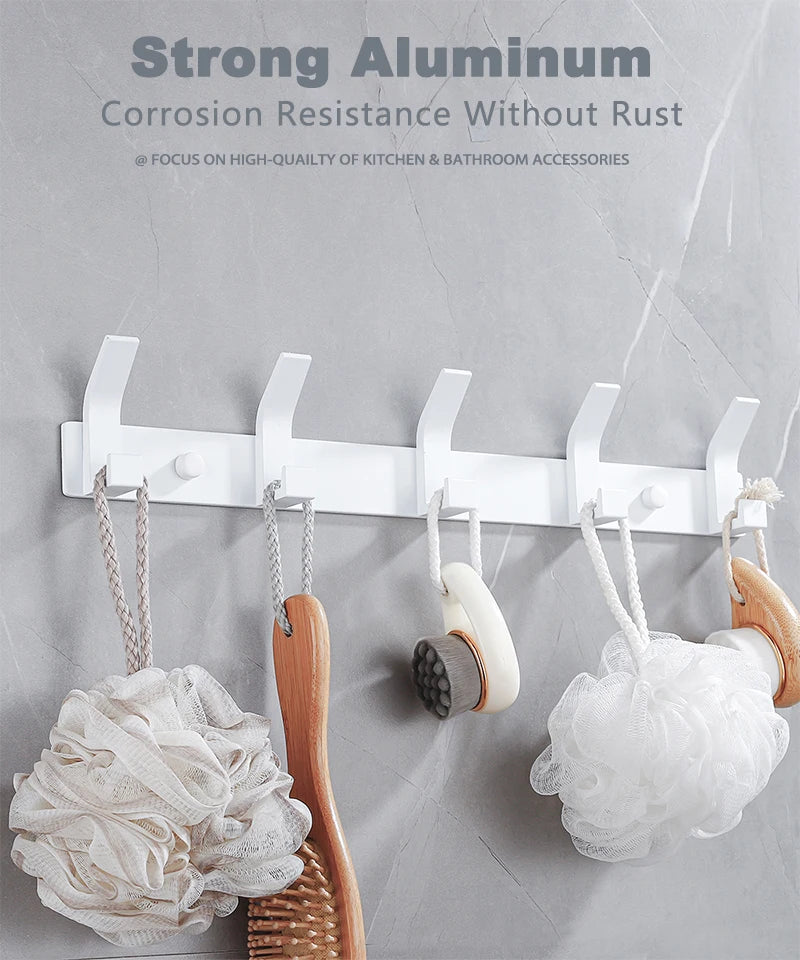 Wall Mounted Coat Rack – Matte Black Clothes Hook for Bathroom and Entryway