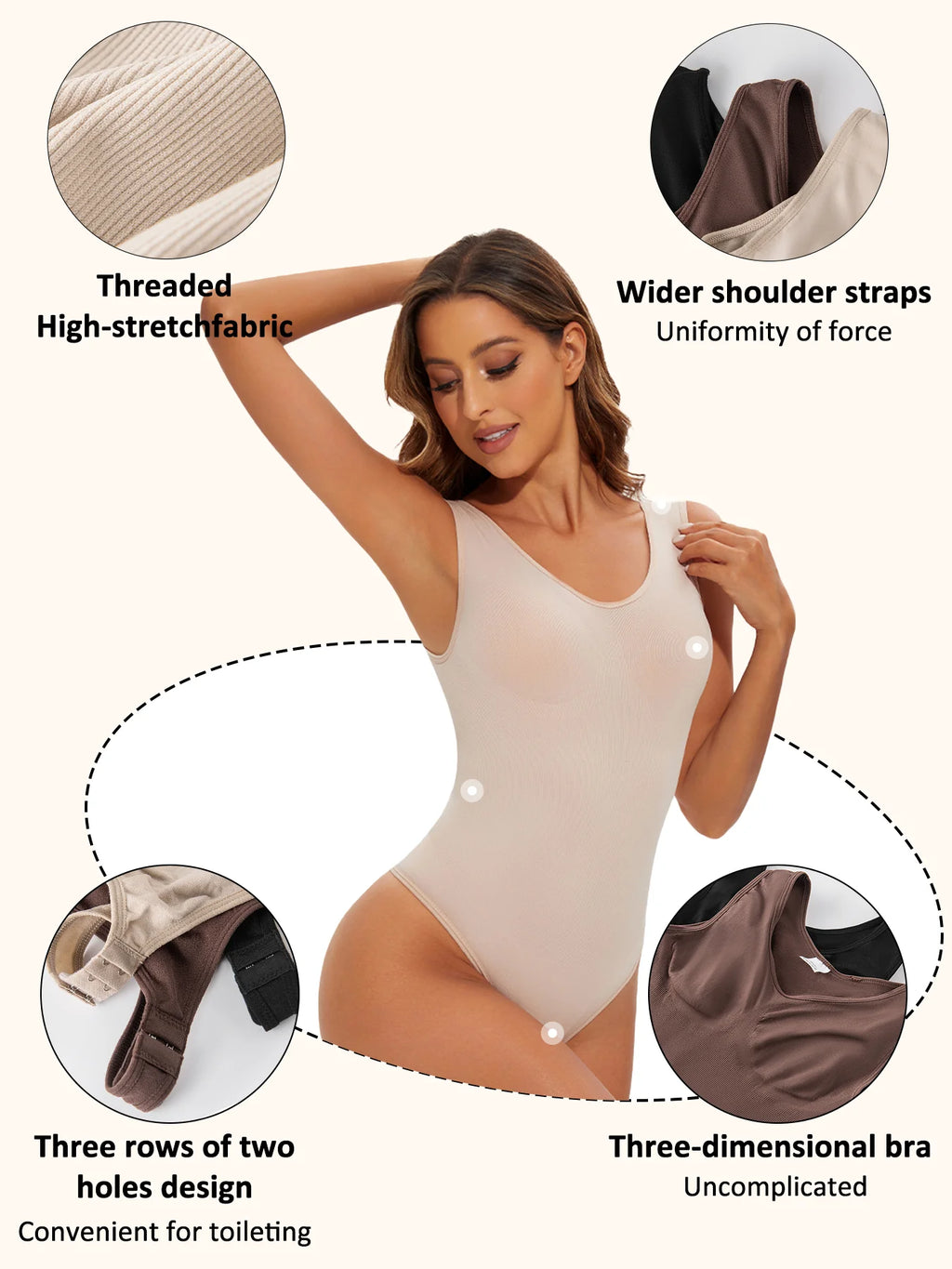Seamless Tummy Control Bodysuit – Open Crotch Fajas for Women Shapewear