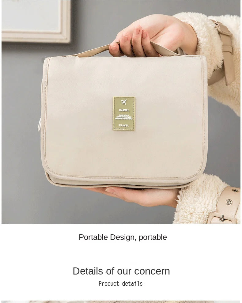 Waterproof Cosmetic Travel Bag – Hanging Toiletry Organizer for Women