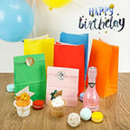 Paper Gift Bags – Small Colored Treat Sacks for Birthday Party Favors