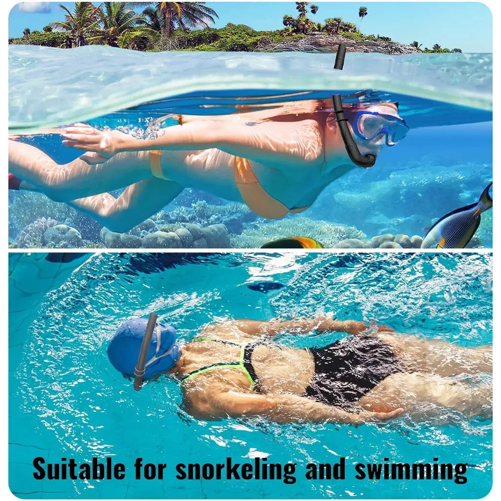Foldable Silicone Diving Snorkel – Portable Breathable Tube for Freediving