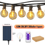 G40 Solar LED String Lights – Weatherproof Shatterproof Decor for Patio