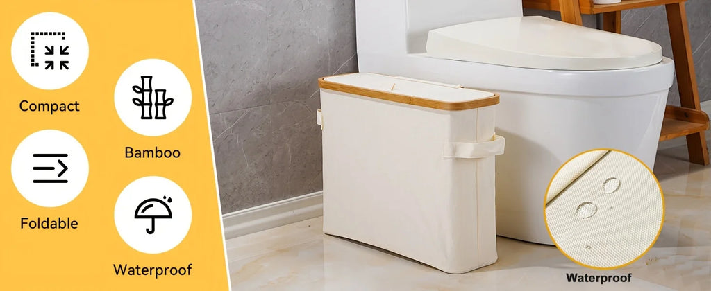 Bamboo Toilet Paper Holder – Enclosed Tissue Storage Box for Bathroom Organizer