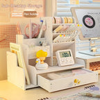 Wooden Desk Organizer – Desktop Stationery Storage for Home Office