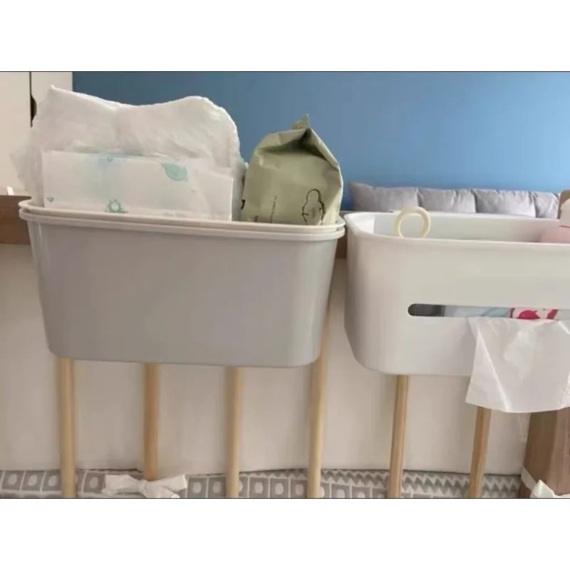 Bedside Hanging Storage Basket – Large Capacity Crib Organizer for Nursery