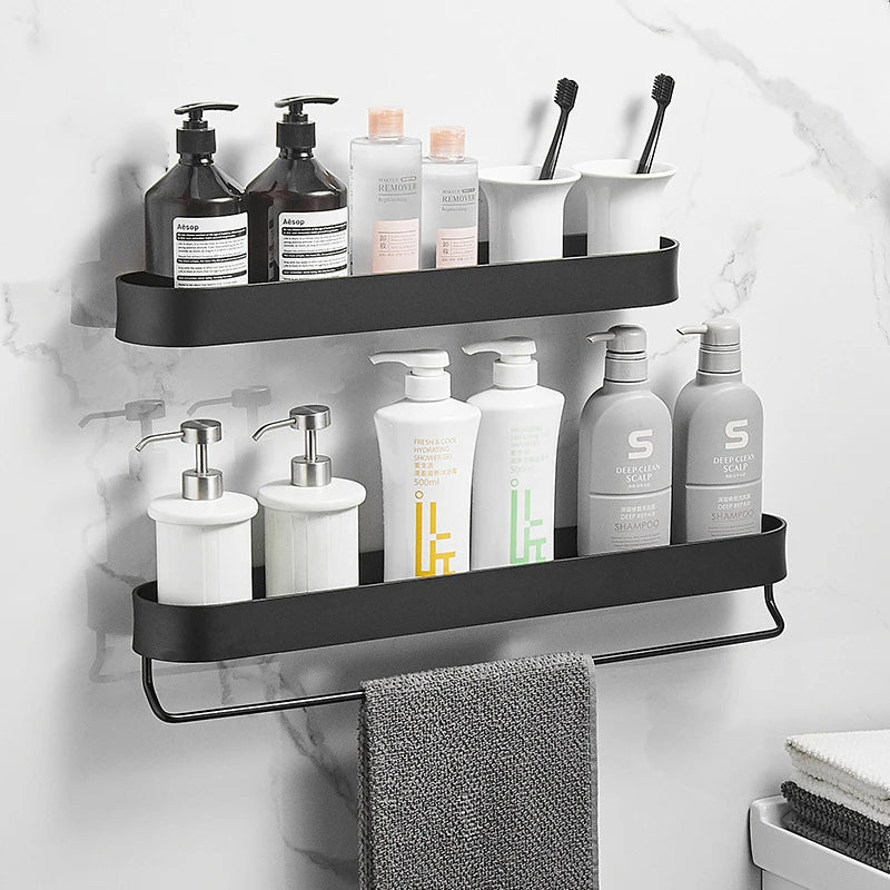 Bathroom Wall Mounted Shelf – No Drill Storage Rack for Shower Organization