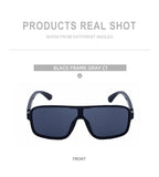 Oversized Polarized Rectangle Sunglasses – Vintage Steampunk for Men