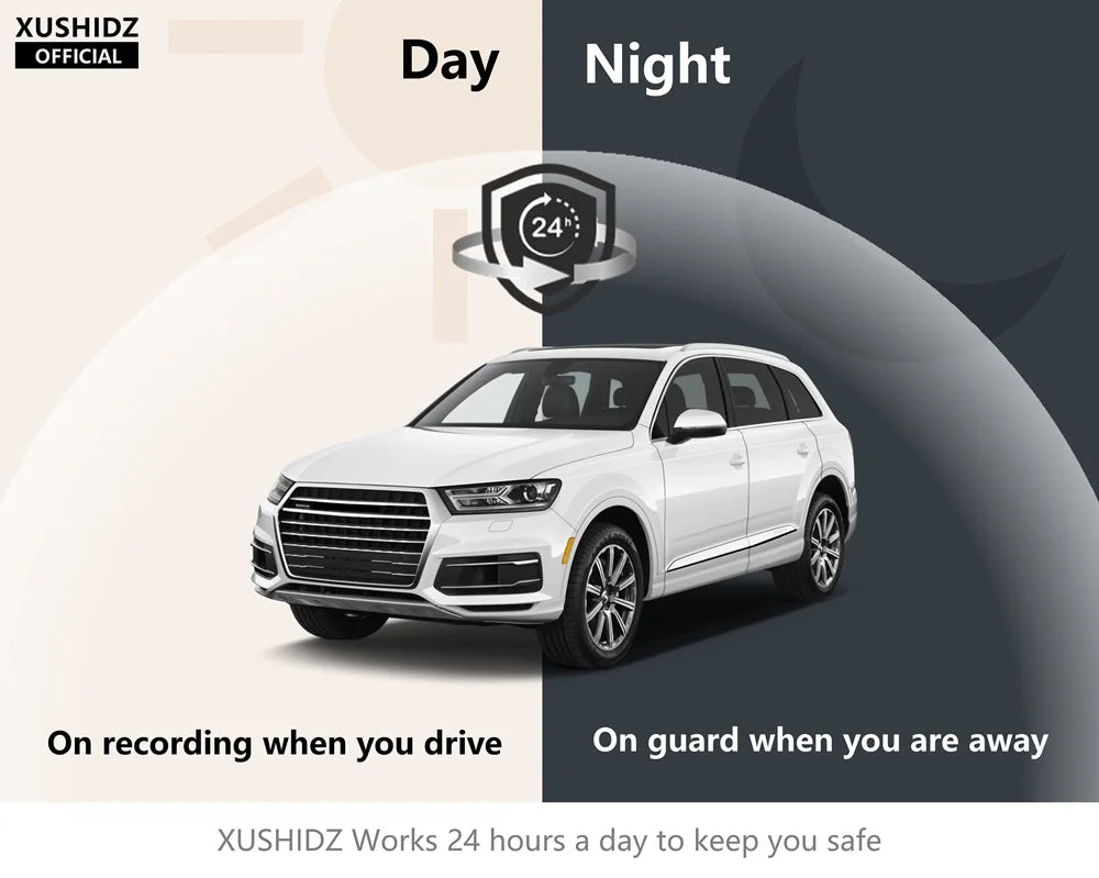 Dual Channel Dash Camera – Full HD 1080P Night Vision for Vehicle Security