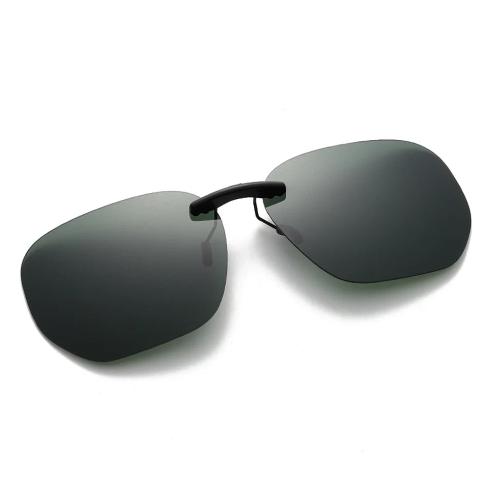 Polarized Clip-On Sunglasses – Square UV400 Lenses for Driving and Fishing