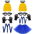 Minion Costume Set with Goggles and Hat – Adult Cosplay Outfit for Party