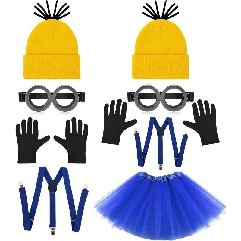 Minion Costume Set with Goggles and Hat – Adult Cosplay Outfit for Party
