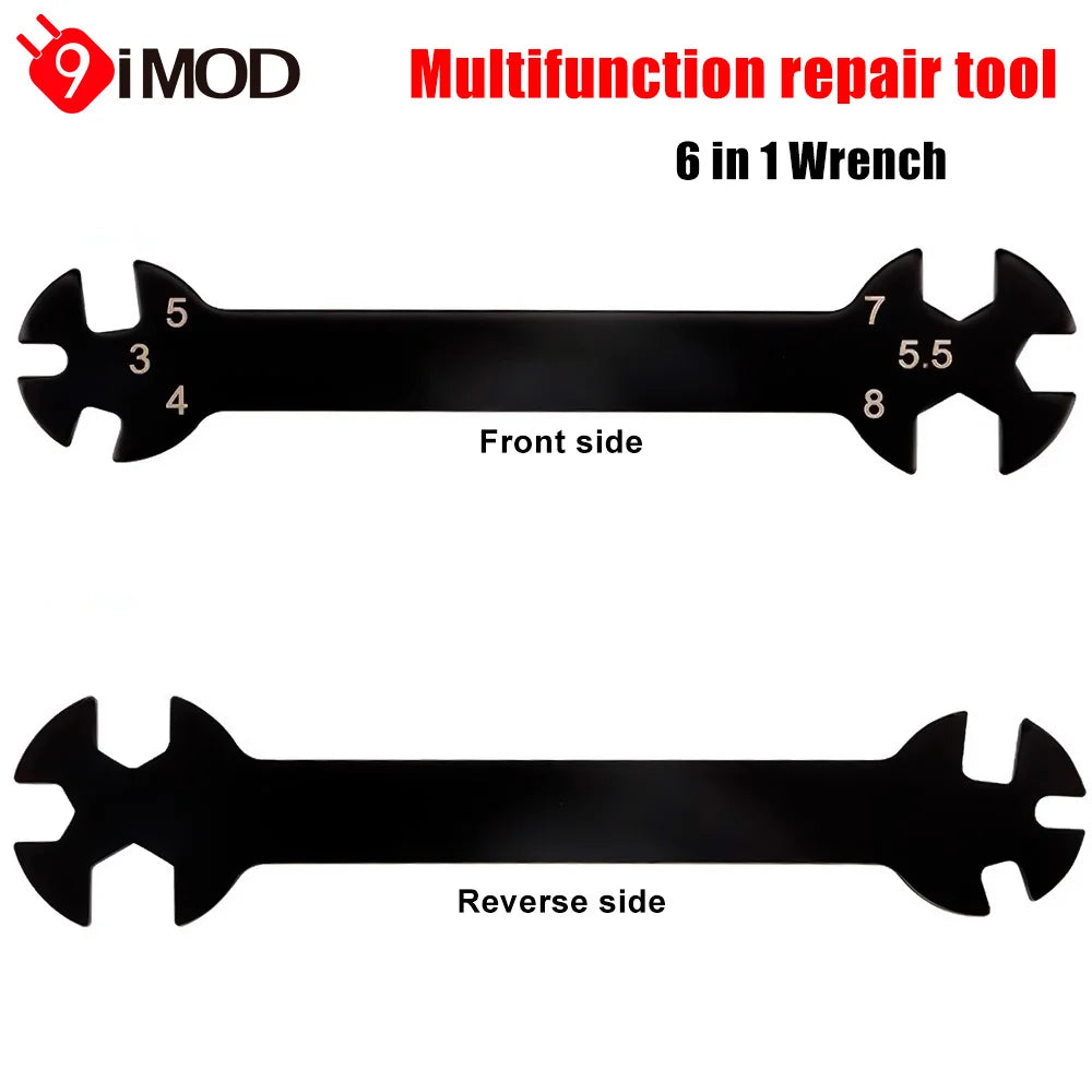 Multifunction 6-in-1 Repair Wrench – Precision Nut Spanner for RC Models