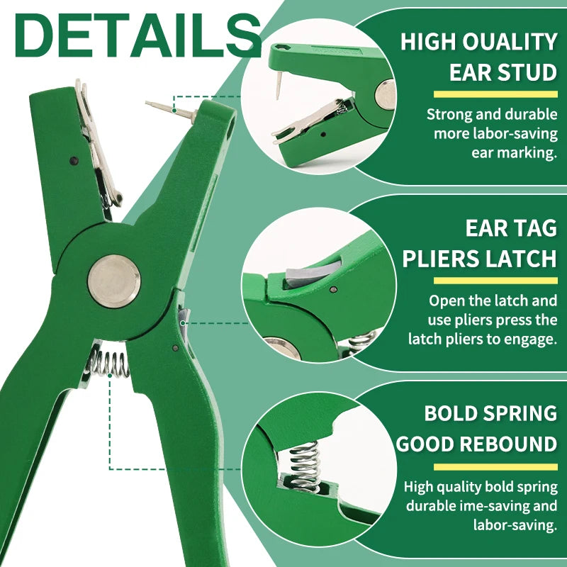 Livestock Ear Tag Applicator – Identification Kit for Sheep Goat and Pig