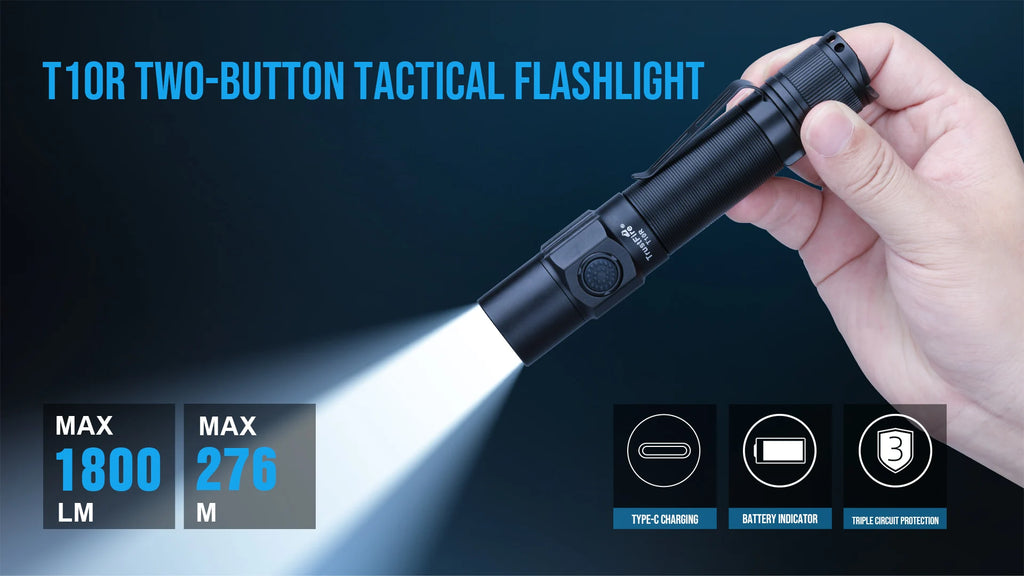 Tactical LED Flashlight – 1800 Lumen USB Rechargeable for Outdoor Camping