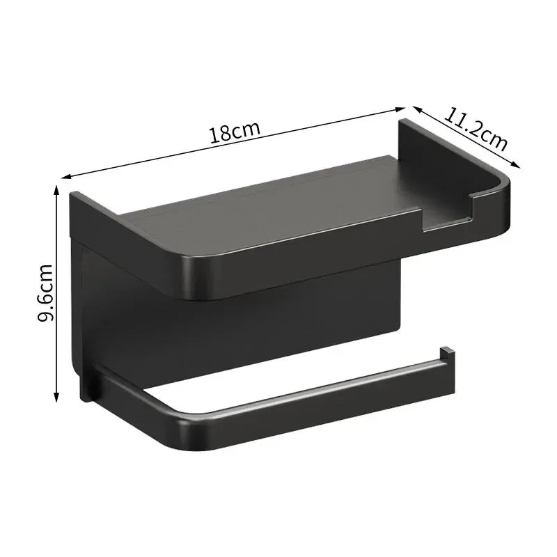 Wall Mounted Toilet Paper Holder – Plastic Storage Shelf for Bathroom