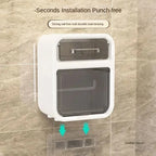 Wall Mounted Toilet Paper Holder – Double Layer Storage for Bathroom Organization