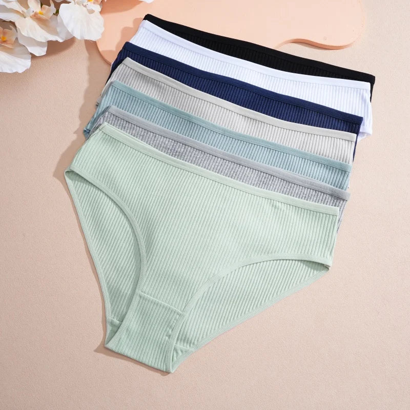 Cotton Briefs – Soft Striped Low Rise Underwear for Women